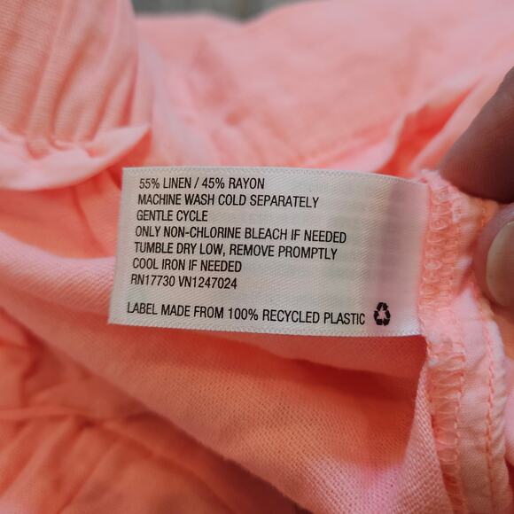 Universal Thread Button Front Linen Blend Midi Skirt Women’s XXL Pink A-Line - Picture 11 of 11